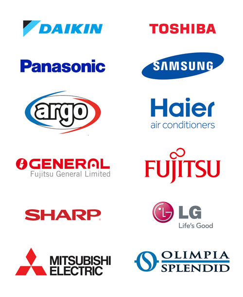 Marchi trattati: Daikin, Toshiba, Panasonic, Samsung, Argo, Haier, General, Fujitsu, Sharp, LG, Mitsubishi Electric, Olimpia Splendid Marchi trattati: Daikin, Toshiba, Panasonic, Samsung, Argo, Haier, General, Fujitsu, Sharp, LG, Mitsubishi Electric, Olimpia Splendid